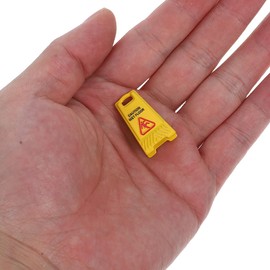 Angoily Yellow Warning Sign 5 Pieces Miniature Caution Wet Floor Signs Mini Traffic Signs Safety Road Signs Educational Toys For Children