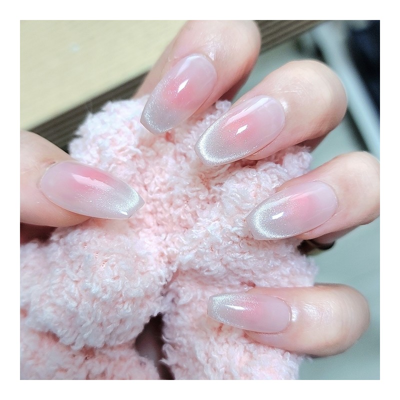 Petal Fog Light [Handmade Nail Tip] Magnetic Gel - Coffin