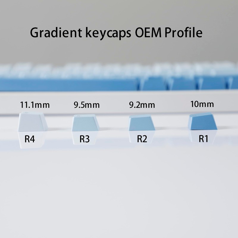 YMDK Gradient Keycaps Thick PBT Keycap, Top Lit Shine Through