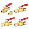 QWORK Lead-Free Brass Compression Valve - 1/4 Inch, 4 Pack