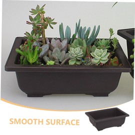 BESPORTBLE Classic Bonsai Pot 4 Pack Rectangular Planter Box Outdoor Flower Pot Sturdy Plastic for Indoor Plants