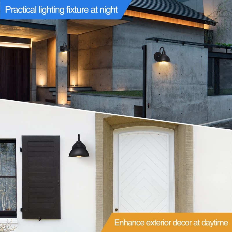 Naurham Barn Light Gooseneck Light- Small Farmhouse Outdoor Lighting, 1-Light