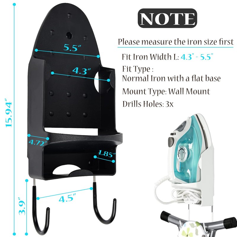 Wall Mounted Ironing Board Rack Electric Iron Holder Household Bathroom