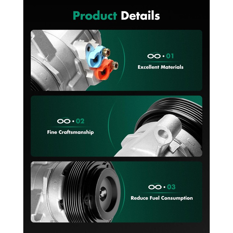 SCITOO A/C Compressor with Clutch for Dodge Durango 3.7L 2004