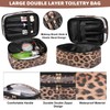 Large Capacity Travel Cosmetic Bag, Leopard Print Makeup Bag Waterproof