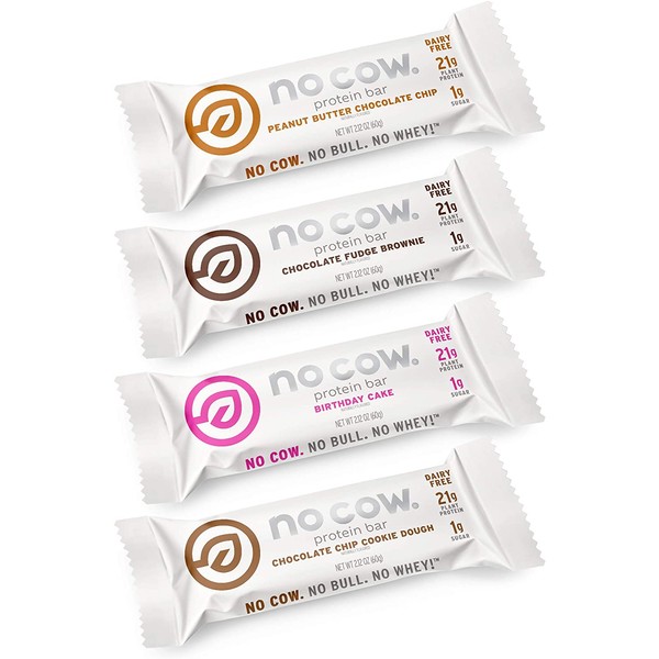 No Cow Protein Bars, Best Seller Pack, 20g Plus Plant Based Vegan Protein, Keto Friendly, Low Sugar, Low Carb, Low Calorie, Gluten Free, Naturally Sweetened, Dairy Free, Non GMO, Kosher, 12 Bars