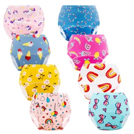 Cogindss Xmrlvn Baby Potty Training Underwear, Cotton Toddler Training Pants for Girls 3-4 T, 8 Pack, M, Multi-Colored