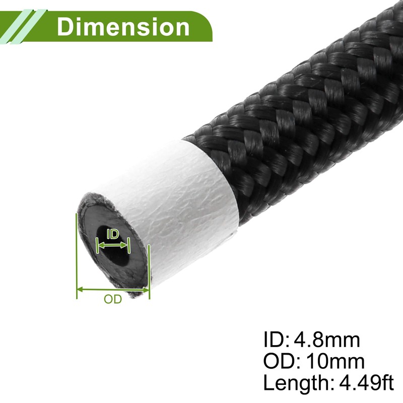 X AUTOHAUX 3/16" Fuel Line Kit 4.49ft Vacuum Hose Automotive