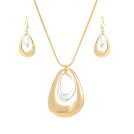 Madison Tyler Jewelry Set for Women|Gold and Silver Two-Tone Pendant Necklace for Women|Dangle Earrings for Women Hypoallergenic|Gold Necklace and Earring Set for Women|Fashion Jewelry for Women