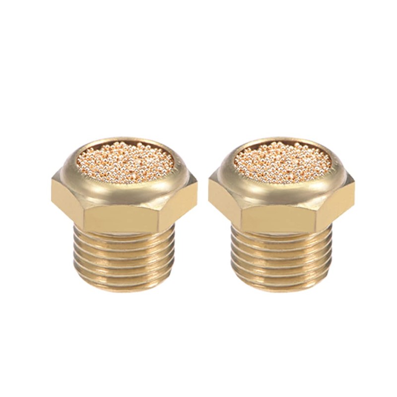 sourcing map 1/8 PT Sinter Bronze Exhaust Silencer with Brass
