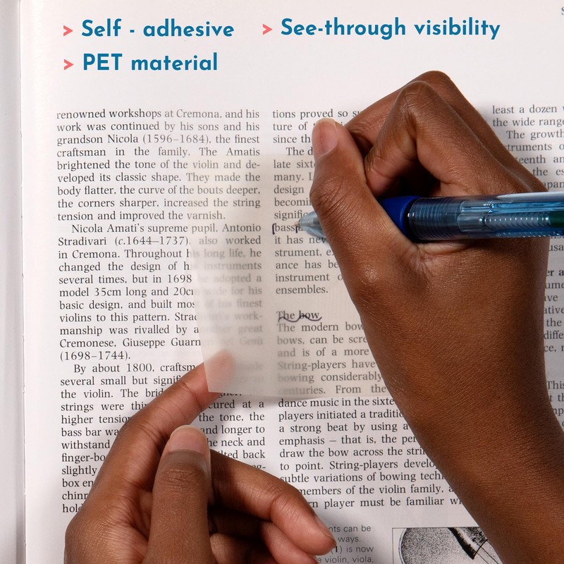 AbiVos 720 See Through Transparent Sticky Notes Set: Index Tabs,