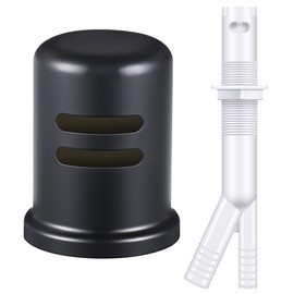 Enhon Dishwasher Air Gap Kit, with Skirted Brass Air Gap Cover and Matching Escutcheon, Dishwasher Air Gap Replacement with Air Gap Cover(Matte Black, 1 Set)