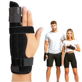 SEVEN MINE Férula Para Dedo Meñique y Anular con 4 Correas Ajustables | Doble Soporte de Aluminio | Inmovilizador Ambidiestro para Lesiones, Fracturas, Artritis y Recuperación Postoperatoria (Medium)