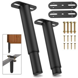 ForoGore 2PCS 10"-17" Adjustable Height Bed Frame Support Legs, Multifunction Metal Adjustable Furniture Leg, Center Support Leg for Bed Frame, Replacement Leg for Bed Frame Sofa Cabinet