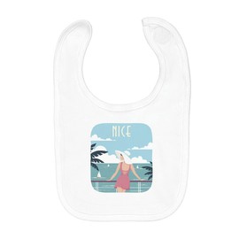 fabulous Baby Bib Organic Cotton Sea Sun Travel, White