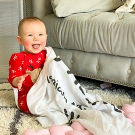 Kemina Blankets Organic Baby Swaddle Blanket for Baby Boy Girl, Newborn Nursery Blankets, Silky Bamboo Muslin Receiving Blanket, Baptism Gifts for Boys and Girls Baby Shower,47x47 ,Isaiah 49:16