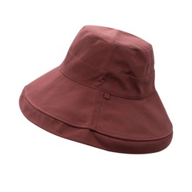 LJCZKA Women's Summer Beach Hats Wide Brim Cotton with Chin Strap Foldable UV Protection Bucket Cap, rose, Unit size