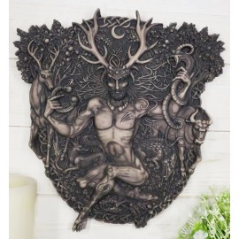 Ebros Wicca Horned God Cernunnos Wall Plaque Masculine Divinity Neopaganism