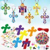 24 Sets Religious Cross Necklace Craft Kit，DIY Easter Crafts with