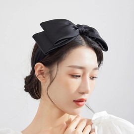 Black Bow Headband for Women Girls, Black Multilayer Knotted Bow Headband Non Slip Hair Hoop Everyday Fashion Hair Accessories