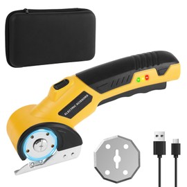 SOARFLY Electric Cardboard Cutter, 4 V Wireless Electric Cardboard Cutter, Cardboard Cutter with Safety Lock, Precise Cutting of Cardboard, Fabric, Leather, Felt, Plastic, Yellow
