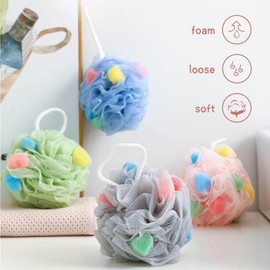 Shower Sponge Loofah Sponge Exfoliating Mesh Sponge Soft Mesh Shower Sponge Body Scrubber for Men & Women Shower Sponge Set of 5