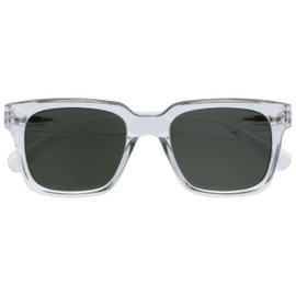 OPULIZE ERA Reading Sunglasses for Men & Women - Green Tinted Lens - Anti-reflective & Anti-Glare - UV400 Protection - Oversized Rectangular Frame - Spring Hinges - Clear +1.50