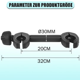 Warmfay Black Frame Holder Long 32 cm, Lockable Wheel Frame Holder, for U-Bracket Tube: Diameter 3.0 cm, Universal Replacement Holder Bicycle Carrier for All Standard Rear Carriers