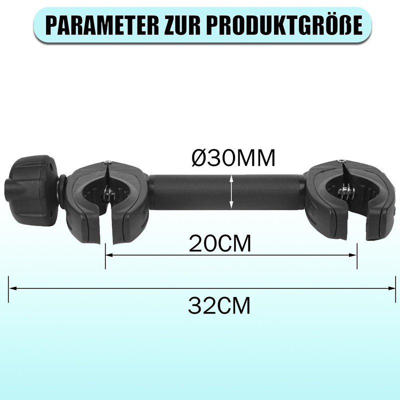 Warmfay Black Frame Holder Long 32 cm, Lockable Wheel Frame