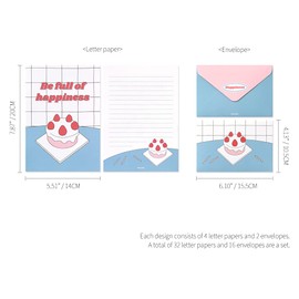 Monolike Fall In Newtro ver.1 Letter Paper and Envelopes Set - 8Type, 32 Letter Paper + 16 Envelopes