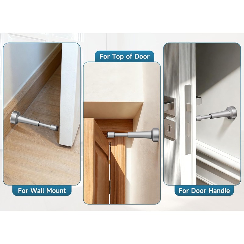 2PCS Aluminum Spring Door Stopper Wall Mount – 4.33 Inch