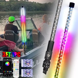 AAIWA 3ft 360° Led whip boat stern light RGB Navigation All-Round Stern Anchor Light