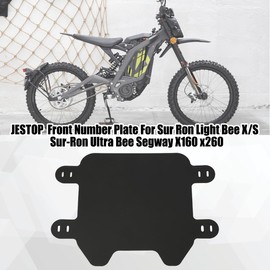 JESTOP Upgraded Front Number Plate, Motorcycle Plate Replacement Parts for Sur Ron Light Bee X/S/Ultra Segway X160 X260 Talaria Sting R, Premuin ABS W/Adjustable Mounting Straps