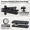 Stainless Steel Hidden Door Hinges, Swing Pivot Hinges 360° Rotation,