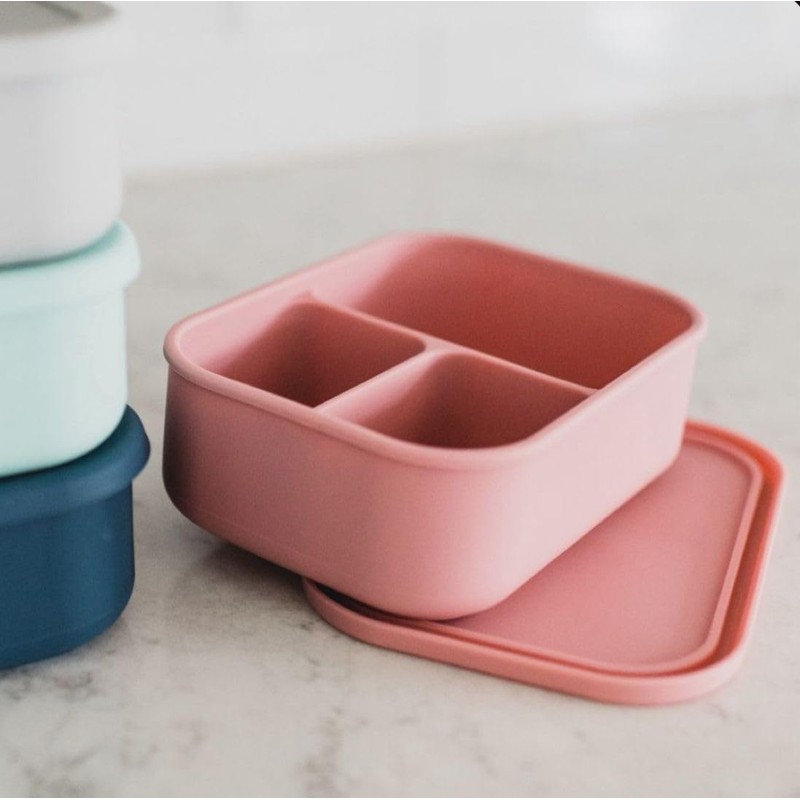 Lonchera tipo Bento de silicona BPA FREE (Blush)