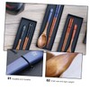 FELTECHELECTR 3 Sets Japanese Style Wooden Spoon Chopsticks Wood Utensils