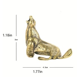 NOIAFZY 2Pcs Vintage Brass Sea Lion Decor Exquisite Brass Sea Lion Ornament for Home Office Decor Animal Statue