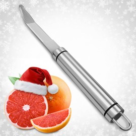 HYQO Grapefruit Knife Carving - Chef Serrated Knife Curved Fruit Grape Cutter Small Serrated Kitchen Stainless Steel Orange Peeler - Lemon Cutter Knives
