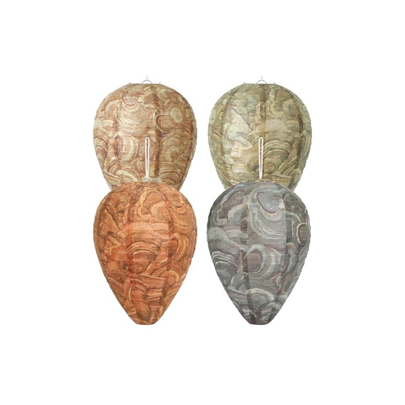 DECYOOL 4 Pack Wasp Nest Decoy Natural Paper Hornet Deterrent