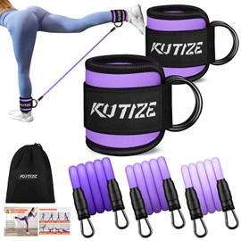 KUTIZE Ankle Resistance Bands with Cuffs & Training Guide, Women's Leg/Butt Workout Equipment for Home Fitness, Hip Thrust Exercise Bands