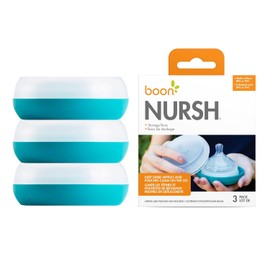 Boon Nursh - Bollos de Almacenamiento para Biberones de Bebé, Soporte para Biberones, Color Azul y Blanco, 3 Unidades
