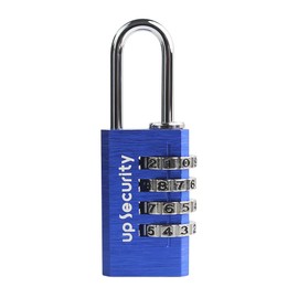 UP Security Combination Lock for Suitcase Luggage, Small Combination Padlock Outdoor, Weatherproof Lightweight Aluminum Combo Locks, Mini Zipper Padlocks with Code (Blue)