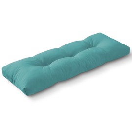 Wellsin Indoor/Outdoor Bench Cushion, Waterproof Patio Bench Seat Cushion with Non-Slip Bottom, Tufted Bench Cushions for Indoor/Outdoor Furniture, 48x16x4 inch, Teal