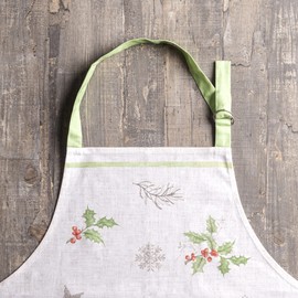 Maison d' Hermine Apron 100% Cotton 27.50Inch x 31.50Inch 1 Piece Adjustable Neck Strap Cloth Apron with Center Pocket for Mothers Day Gifts, Chef, Women & Men, Christmas Dew - Thanksgiving/Christmas