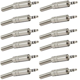 RUNCCI-YUN 12pcs TRS Male PlugReplacement 3 Pole 3.5mm Male Repair headphone Jack Plug Metal Audio Soldering Adapter Converter Headset Connector Stereo Plug