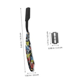 Mikinona Manual Beard Shaver Kit Classic Style Throat and Eyebrow Razor Stainless Steel Blade for Men and Women