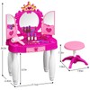 Eohemeral Toddler Makeup Table with Mirror and Chair, Kids Makeup