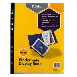 Marbig Binder Display Book 20 Pocket Clear/Black