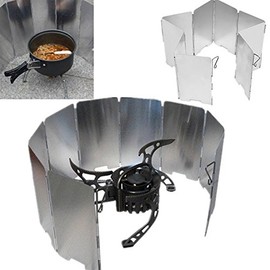 【The Best Deal】 OriGlam Foldable Outdoor Camp Stove Windscreen Windshield for Cooker Gas Stove Ultra-Light Outdoor Camping Stove 9 Plates