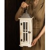 TIMRIS Large Rustic Wooden Decorative Lantern Set of 2, Modern